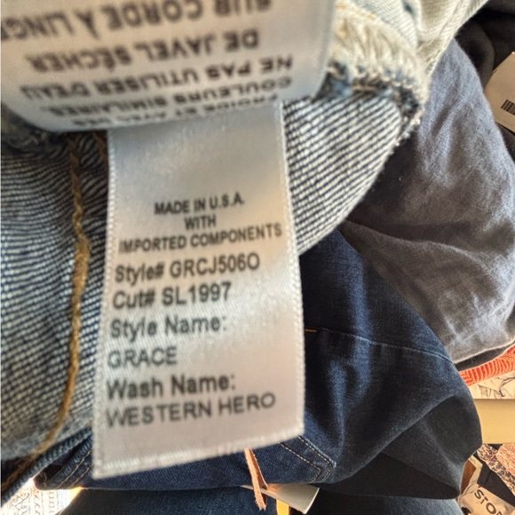 SLVRLAKE Grace wide leg Jeans in blue Western Hero Wash Raw Hem 28 - Picture 9 of 11